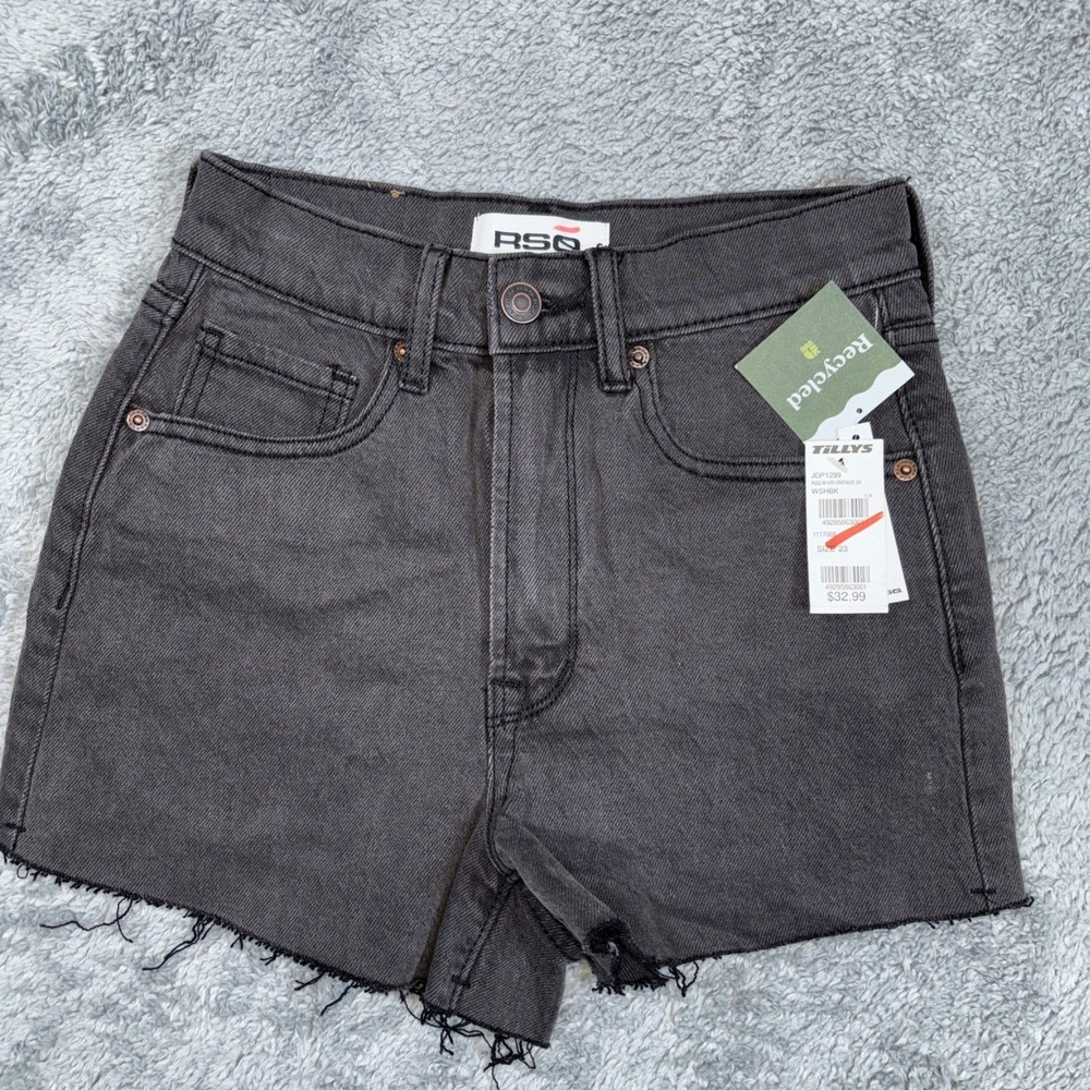 RSQ Vintage 24 High Rise Shorts Black Shorts Womens Sz23